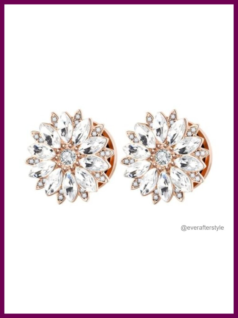 Stainless Steel Tunnel Set Flower Cubic Zirconia Ear Gauges 00G Piercing Jewelry